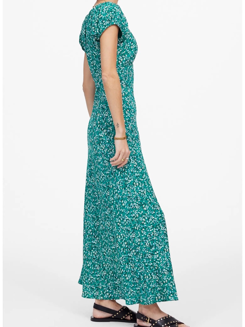 MADEWELL RUCHED SCOOP NECK FLORAL MAXI DRESS - Picture 3 of 6